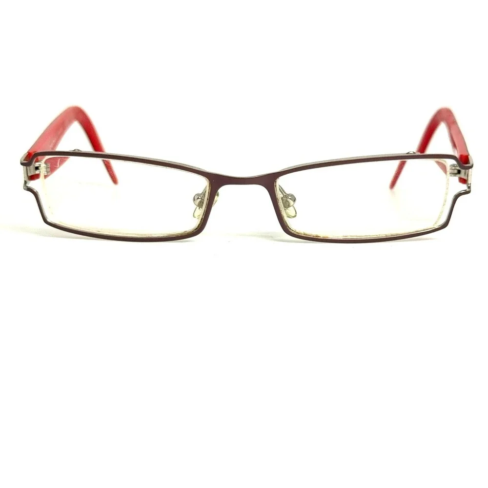 Bebe Eye Liner Eyeglasses Chocolate Cherry Red Rectangular Frames 130mm